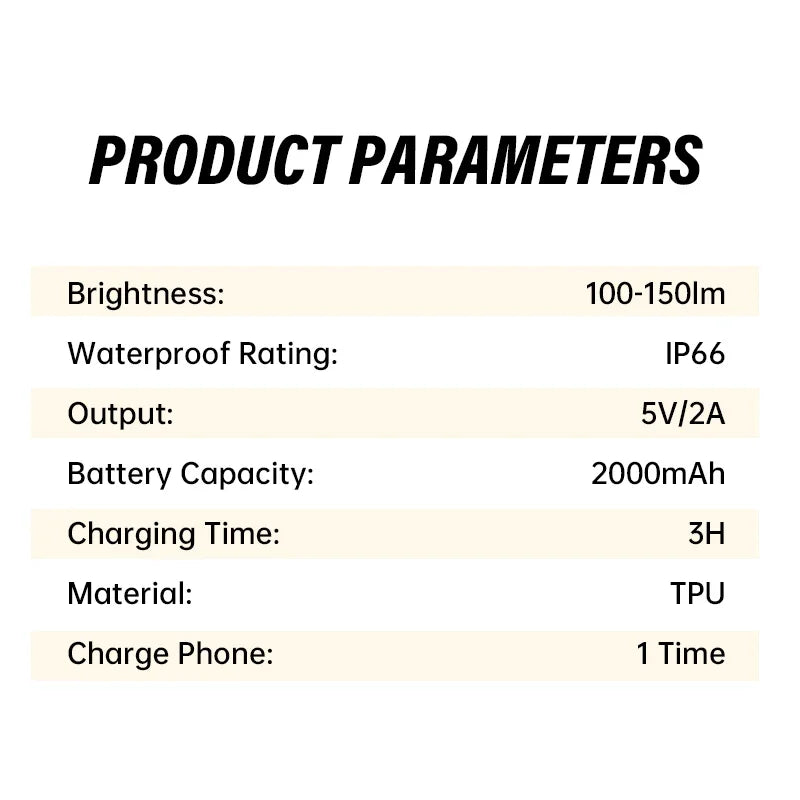 Luz de emergencia para exteriores recargable de 2000 mAh Lámpara LED 2 en 1 IP66 Impermeable Inflable Luz de llenado magnética plegable Carga USB