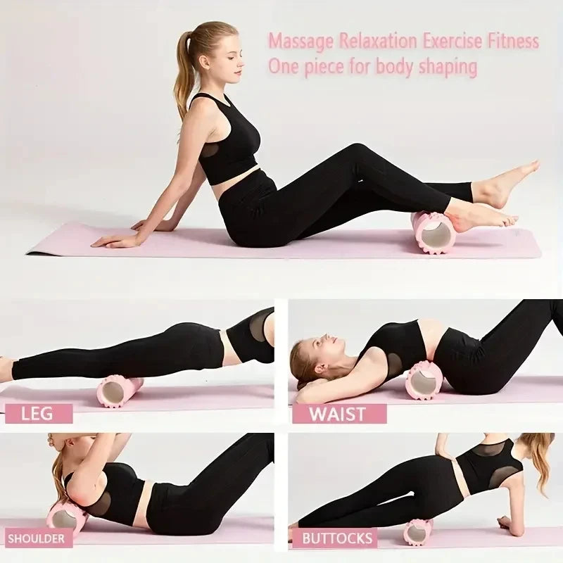 Hollow Foam Massage Roller - Yoga Fitness Column for Muscle Relaxation & Exercise Support, Training Companion