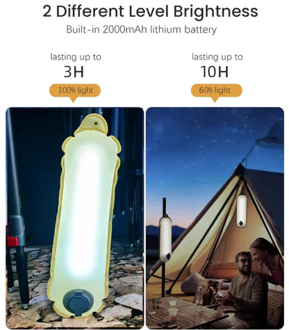 Luz de emergencia para exteriores recargable de 2000 mAh Lámpara LED 2 en 1 IP66 Impermeable Inflable Luz de llenado magnética plegable Carga USB