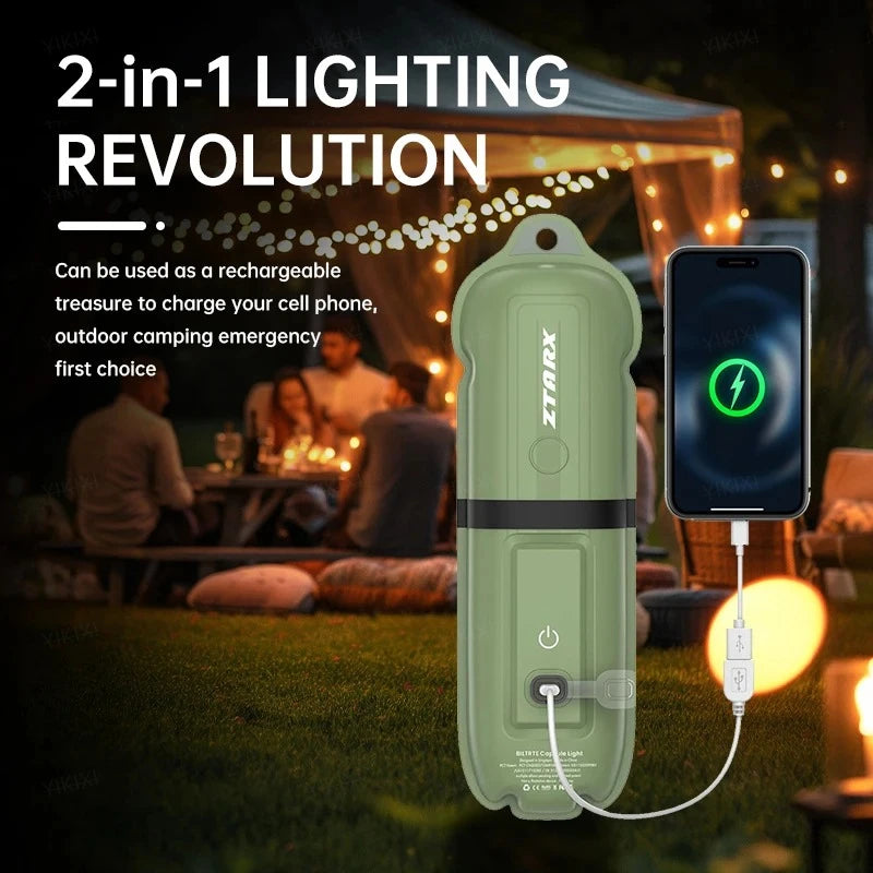 Luz de emergencia para exteriores recargable de 2000 mAh Lámpara LED 2 en 1 IP66 Impermeable Inflable Luz de llenado magnética plegable Carga USB
