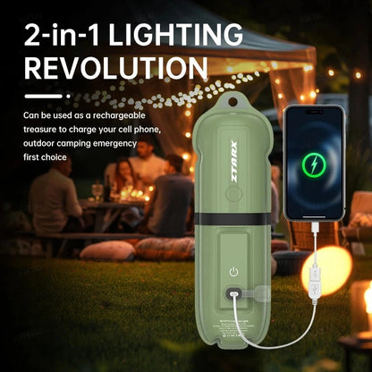 Luz de emergencia para exteriores recargable de 2000 mAh Lámpara LED 2 en 1 IP66 Impermeable Inflable Luz de llenado magnética plegable Carga USB