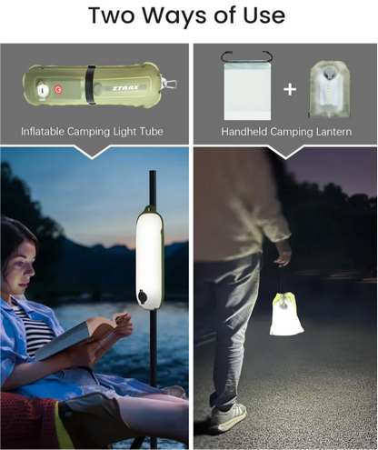 Luz de emergencia para exteriores recargable de 2000 mAh Lámpara LED 2 en 1 IP66 Impermeable Inflable Luz de llenado magnética plegable Carga USB