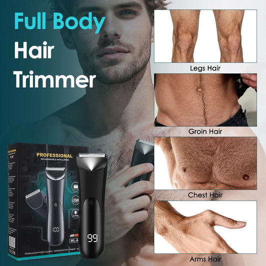 Electric Groin Body Hair Trimmer for Men Women Ceramic Blade Head Pubic Hair Ball Shaver Groin Groomer Clipper Beard Razor
