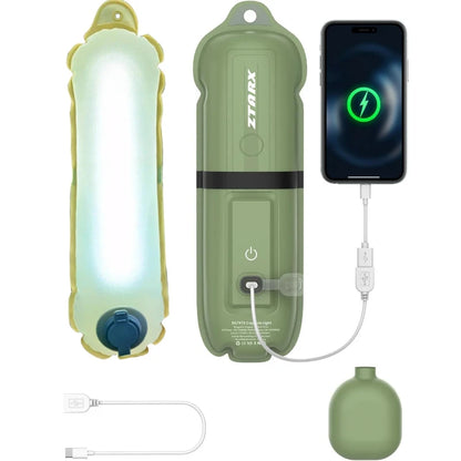 Luz de emergencia para exteriores recargable de 2000 mAh Lámpara LED 2 en 1 IP66 Impermeable Inflable Luz de llenado magnética plegable Carga USB