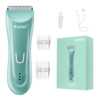 Kemei Wet Dry Groin Body Trimmer For Men Face Beard Hair Trimmer Clipper Rechargeable Pubic Ball Electric Shaver Body Groomer