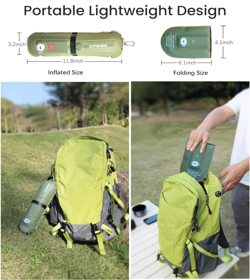 Luz de emergencia para exteriores recargable de 2000 mAh Lámpara LED 2 en 1 IP66 Impermeable Inflable Luz de llenado magnética plegable Carga USB