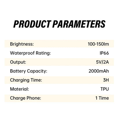 Luz de emergencia para exteriores recargable de 2000 mAh Lámpara LED 2 en 1 IP66 Impermeable Inflable Luz de llenado magnética plegable Carga USB