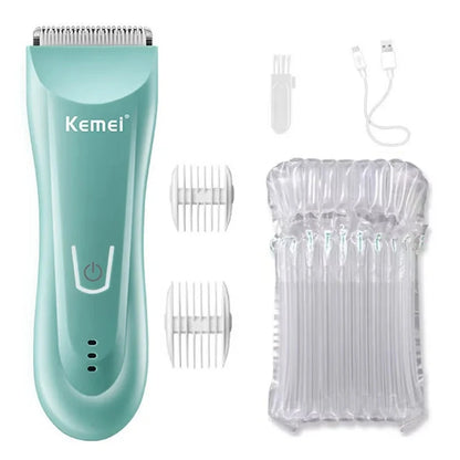 Kemei Wet Dry Groin Body Trimmer For Men Face Beard Hair Trimmer Clipper Rechargeable Pubic Ball Electric Shaver Body Groomer